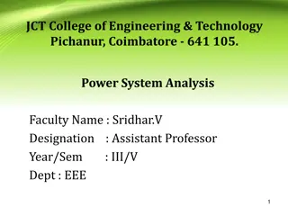 Power System Analysis at JCT College of Engineering & Technology