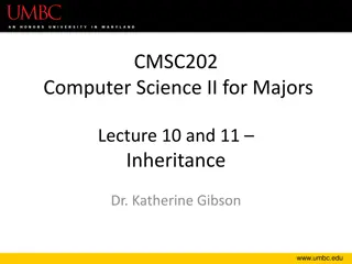 CMSC202 Lecture: Inheritance and Object Relationships