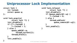 Uniprocessor Lock Implementation