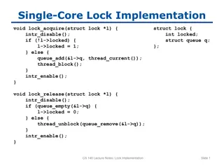Single-Core Lock Implementation