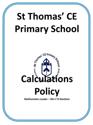 St. Thomas CE Primary School Calculations Policy
