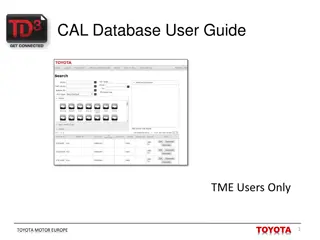 CAL Database User Guide
