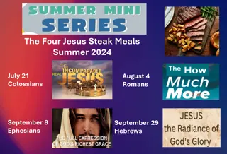 Jesus Steak Meals Summer 2024 - A Journey Through Biblical Books