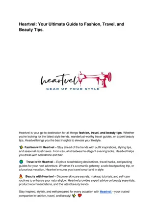 Heartvel_ Your Ultimate Guide to Fashion, Travel, and Beauty Tips.