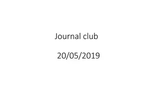 Journal club  20/05/2019