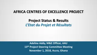 AFRICA CENTRES OF EXCELLENCE PROJECT  Project Status & Results