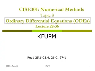 Ordinary Differential Equations in Numerical Methods