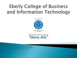 Assurance of Learning Eberly AOL - AACSB Standards Overview
