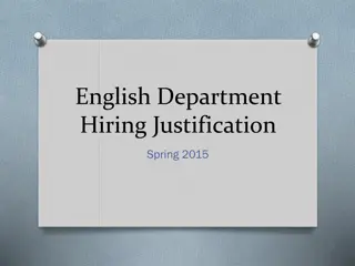 English Department Hiring Justification - Spring 2015 Update