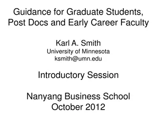 Guidance for Graduate Students and Early Career Faculty