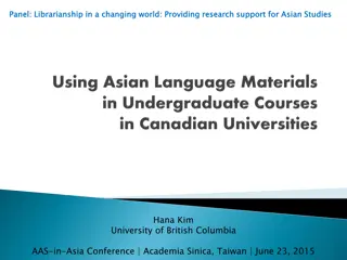 Providing Research Support for Asian Studies: Tools and Programs