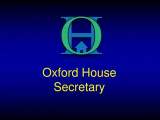 Duties of the Oxford House Secretary