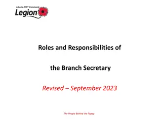 Roles and Responsibilities of Branch Secretary - Revised Sept 2023