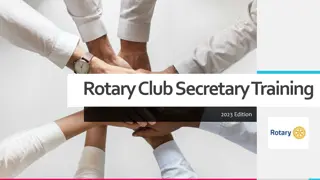 Rotary Club Secretary Training