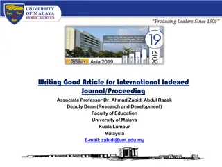 Writing Effective Articles for International Journals