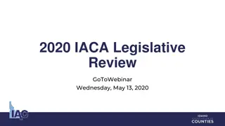 2020 IACA Legislative Review - Session Highlights and Legislation Overview