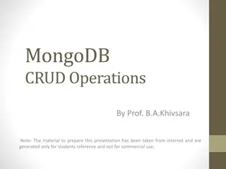 MongoDB CRUD Operations and Terminologies
