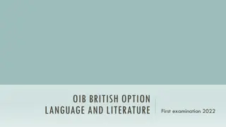 OIB BRITISH OPTION LANGUAGE AND LITERATURE
