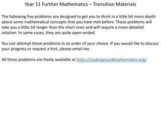 Year 11 Further Mathematics Challenges