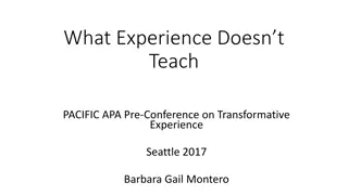 Flaws in Experience as a Teacher