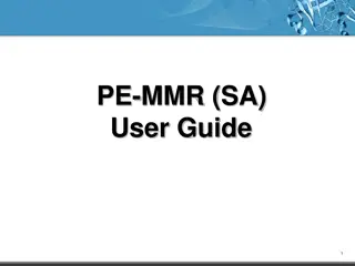 PE-MMR (SA) User Guide - System Requirements, Installation, Program Execution