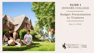 Honors College Budget Presentation to Trustees - May 11, 2020