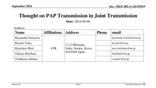 Thought on PAP Transmission in Joint Transmission
