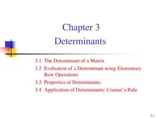 Determinants in Matrices