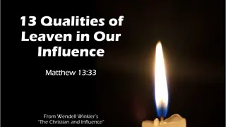 Qualities of Leaven in Our Influence: Silent, Unceasing, Transformative!