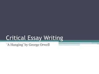 Critical Essay Writing