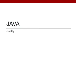 JAVA Quality and Testing Principles