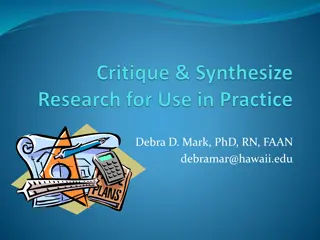 Literature Synthesis: Making Informed Clinical Decisions