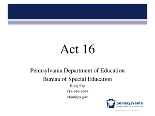 Act 16 and Its Impact on Special Education Funding