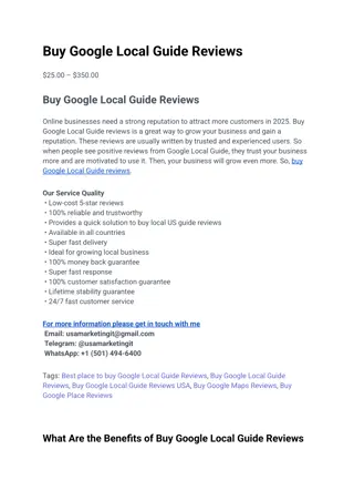 What Are the Benefits of Buy Google Local Guide Reviews