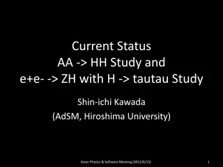 Current Status of AA -> HH Study and e+e- -> ZH with H