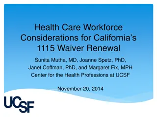 California Health Care Workforce Considerations