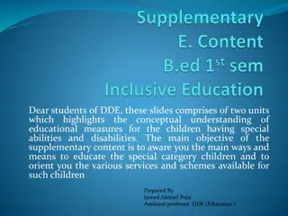 Conceptual Educational Measures for Children with Special Abilities and Disabilities