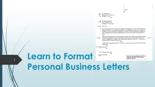 Format Personal Business Letters - Learn to Format Letters Efficiently