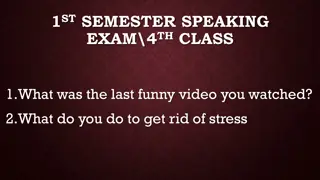 4th Class Speaking Exam Questions