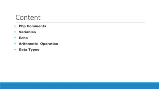 PHP Comments, Variables, Echo & Operations Basics