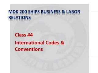 International Codes & Conventions for Ships Business Relations