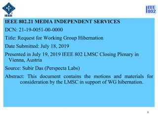 IEEE 802.21 Working Group Hibernation Request