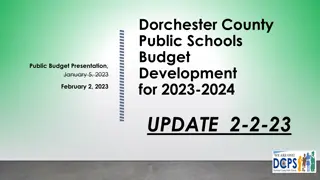 Dorchester County Public Schools Budget Development 2023-2024 Overview