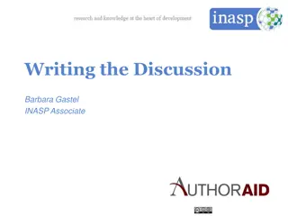 Writing Effective Discussion Sections