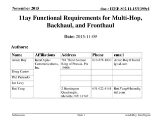 11ay Functional Requirements for Multi-Hop,  Backhaul, and Fronthaul