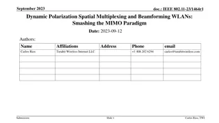 Dynamic Polarization Spatial Multiplexing and Beamforming in WLANs