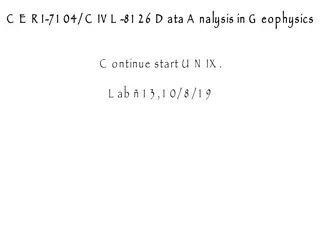 Data Analysis in Geophysics