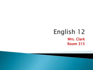 Mrs. Clark Room 315 English Literature Course