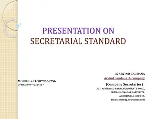 Overview of Secretarial Standards and Functions of Company Secretary