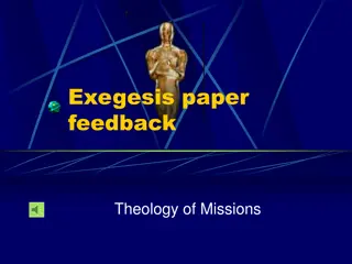 Exegesis paper feedback